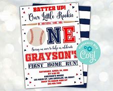 Image result for First Birthday Baseball Invitations