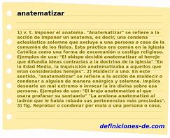 Image result for anatematizar