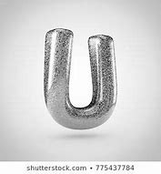 Image result for Silver Glitter Letter U