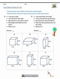 Image result for Volume Worksheets 5th Grade Math