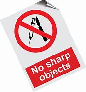 Image result for No Sharp Objects Sign