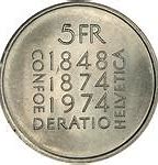 Image result for 5 Francs 1974 Value