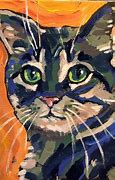 Image result for Acrylic Painting Black Cat
