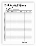 Image result for Birthday Gift List Tracker