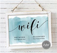 Image result for Free Printable Wifi Password Template 4X6