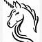 Image result for Unicorn Head Black and White