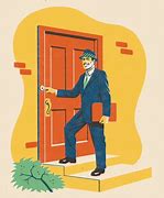 Image result for Line Art Door to Door Salesman