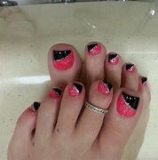 Image result for Black and Red Toe Nail Art