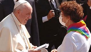 Image result for Pope with LGBT Cross