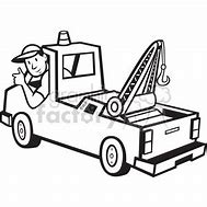 Image result for Tow Truck Driver Clip Art Black and White