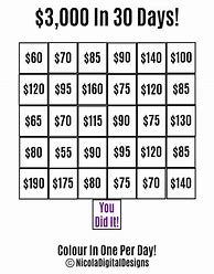 Image result for 30-Day Money Challenge Chart