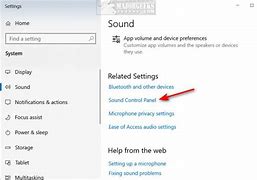 Image result for Sound Control Panel Settings
