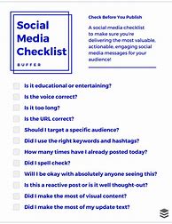 Image result for Social Media Checklist
