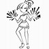 Image result for Cheerleader Clip Art Black and White