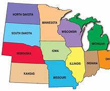 Image result for Midwest Region Map with Lakes