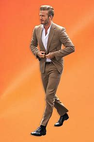 Image result for David Beckham Brown Suit