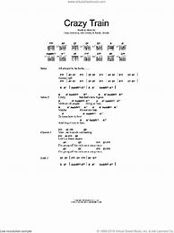 Image result for Crazy Train Sheet Music for Guitar