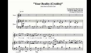 Image result for Ddlc Your Reality Piano Sheet