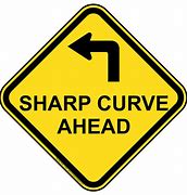 Image result for Construction Sign Sharp Turn Ahead