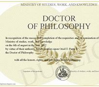 Image result for Doctor of Philosophy Degree Certificate