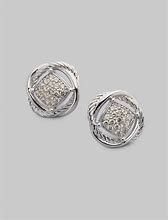 Image result for Silver Button Earrings
