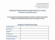 Image result for Product Specification