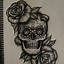 Image result for Pencil Drawings Skulls and Roses