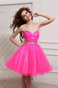 Image result for Neon Pink Prom Dresses