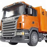 Image result for Bruder Garbage Truck Orange