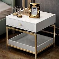 Image result for Side Table with Drawer and Gold Hardware