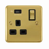 Image result for Single Socket with USB Georgian Brass