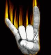 Image result for Devil Horns Hand On Fire