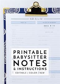 Image result for Babysitting Binder Printables