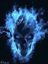 Image result for Green Fire Flames Skull with Guns