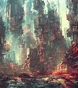 Image result for Post-Apocalyptic Cyberpunk City