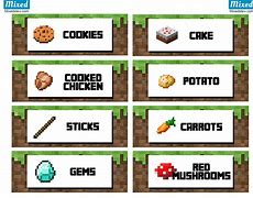 Image result for Minecraft Blank Food Labels