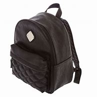 Image result for Black Faux Leather Backpack