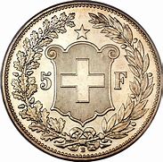 Image result for Swiss 5 Franc Coin Fehldruck