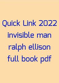 Image result for Invisible Man Ralph Ellison Book Cover