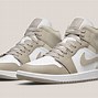 Image result for Grey and Baige Jordan 1 Mid