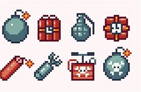 Image result for Pixel Art of Poof Bomb