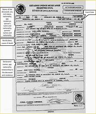 Image result for Images of Mexican Death Certificate Forms