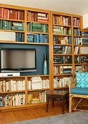 Image result for 32 Flat Screen TV in Bookcase