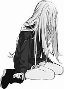 Image result for Depressed Anime Girl PFP Black and White