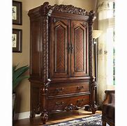 Image result for Cherry Wood Armoire with Shelves