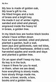 Image result for My Box Poem