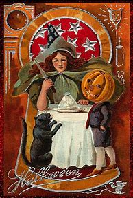 Image result for Vintage Halloween Card Witch