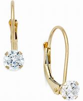 Image result for Gold Cushion Cut CZ Leverback Earrings