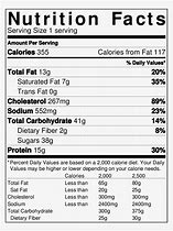 Image result for Hamburger Nutrition Label