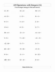 Image result for Positive and Negative Integer Practice